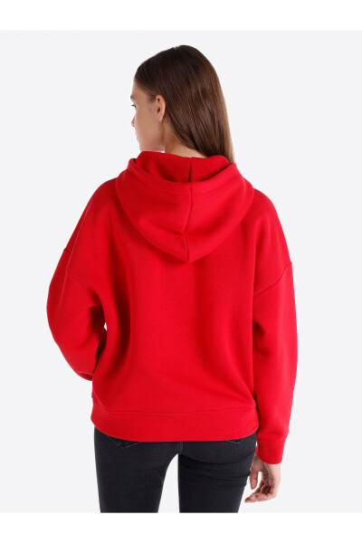 Kırmızı kadın sweatshirt - 2