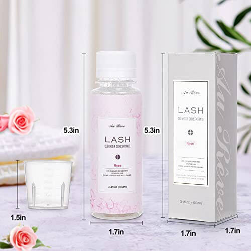 Kirpik Temizleyici Konsantresi 100ml Uzun Ömürlü Kirpik Temizleyici, Yağsız Kirpik Uzatma Şampuanı Profesyonel Salonlar İçin Mükemmel - On Adet 60ml Kirpik Şampuanı Şişesi Yapabilir, Gül - 6