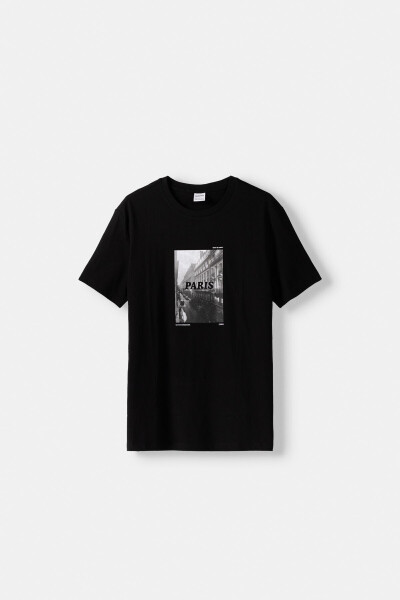 Kısa kollu baskılı kare kesim t-shirt - 2