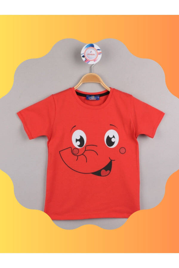 Kısa Kollu Tshirt / Tshirt Takım Erkek Yazlık Set Baskılı Bebek Takım Pamuklu - 3