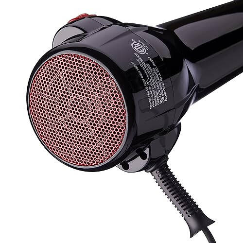 KISS Handle-Less 1875W Ceramic Tourmaline Hair Dryer, Effortless Styling Precision Blow Dryer, Cool Touch Nozzle, Triple-Layer Heat Insulation, Heat Resistant Cap, 3 Styling Attachments, Up to 450°F - 6