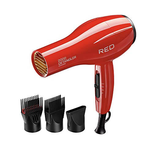 Kiss Products Red Detangler Dryer Plus 3 Attachments, 1.75 Pound - 1