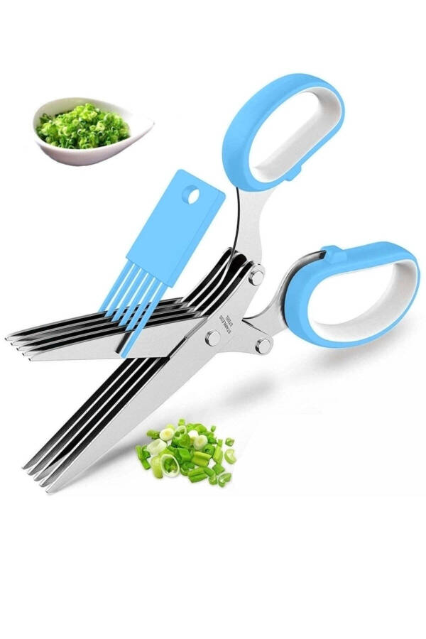 Kitchen Scissors Multi-Purpose Onion Parsley Chopping Scissors 5 Blade Vegetable Fruit Cutting Scissors - 1