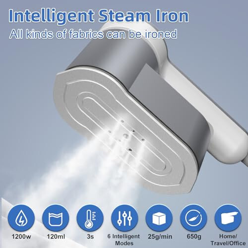 Kiyimlar uchun sayohat bug'li dazmol Portable Mini-6 Intelligent Ironing Modes. Bug'li kiyim dazmoli Mini, raqamli ekranli. Uy va sayohat uchun ko'chma bug'li dazmol & Mini dazmol. - 5