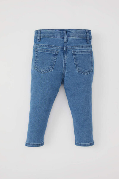 Kız Bebek 3D Düz Paça Jean Pantolon Mint Mavi - 4