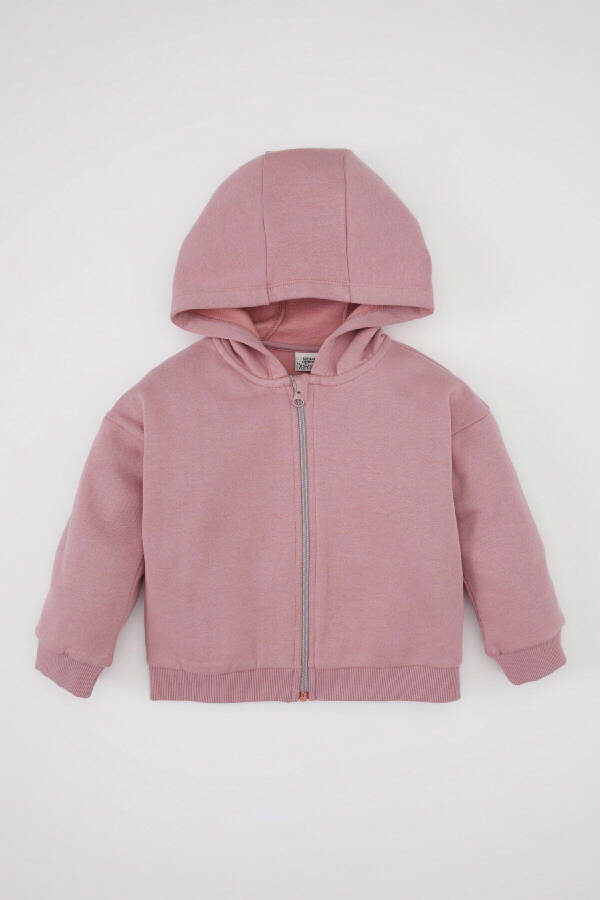 Kız Bebek Kapüşonlu Kalın İçi Yumuşak Tüylü Sweatshirt Hırka D0750A524AU - 1