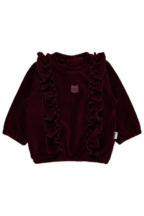 Kız Bebek Sweatshirt 6-18 Ay Bordo - 5