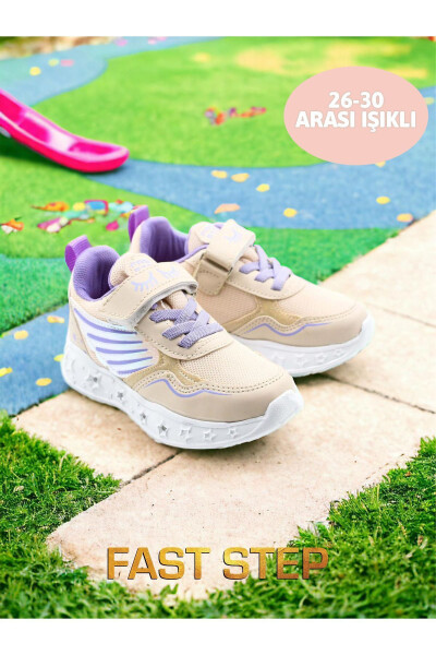 Kız Çocuk Lastikli Ve Cırtılı Desenli Işıklı Sneaker Spor Çocuk Ve Bebek Ayakkabısı 141xca058 - 6