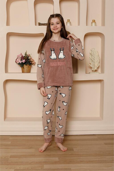 Kız Çocuk WelSoft Polar Vizon Pijama Takımı 20524 - 2