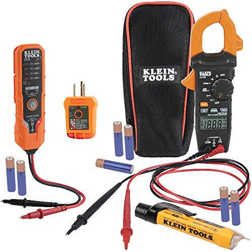 Klein Tools CL120VP Elektrik Voltaj Test Seti, Kelepçe Ölçer, Üç Test Cihazı, Test Kabloları, Çanta ve Piller - 1