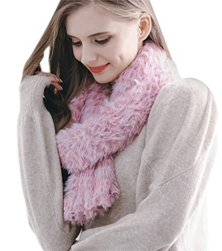 KM CHOICE ONE Scarf: Faux Fur Infinity Scarfs or Shawl Wraps for Women Winter Warm, Soft & Fluffy Scarf in Gift Box - 1