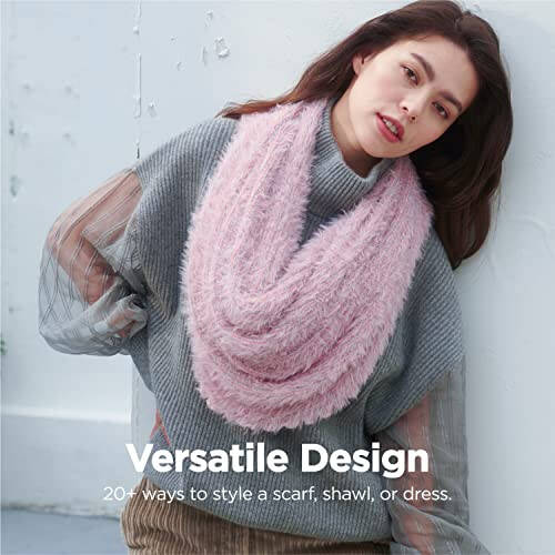 KM CHOICE ONE Scarf: Faux Fur Infinity Scarfs or Shawl Wraps for Women Winter Warm, Soft & Fluffy Scarf in Gift Box - 4