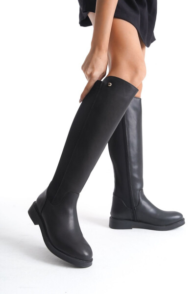 Knee-high neoprene boots - black - 3