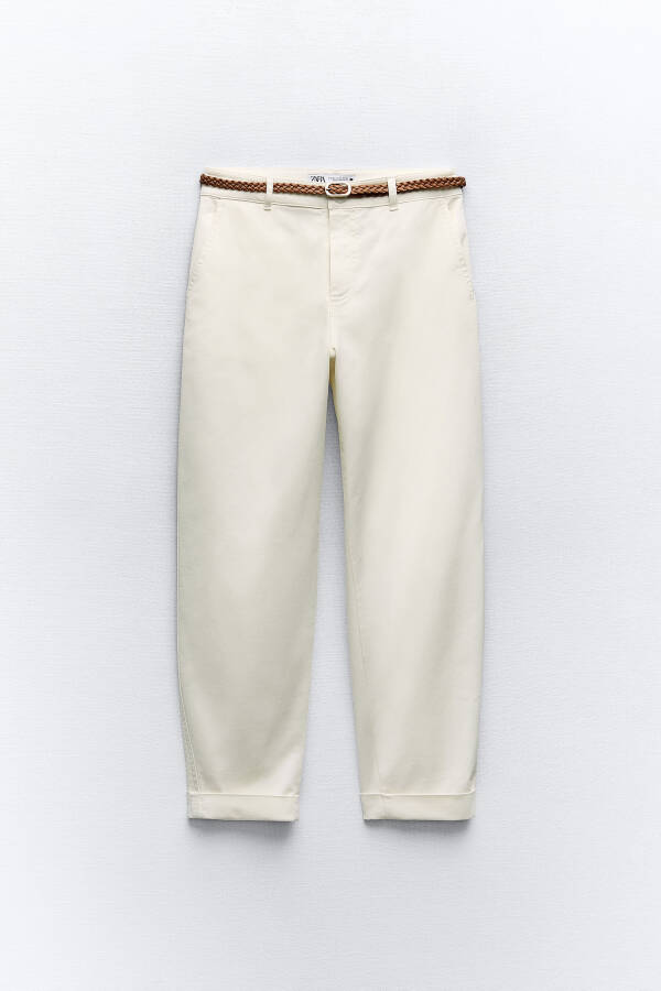 Knit Belt Chino Pants - Ecru - 10