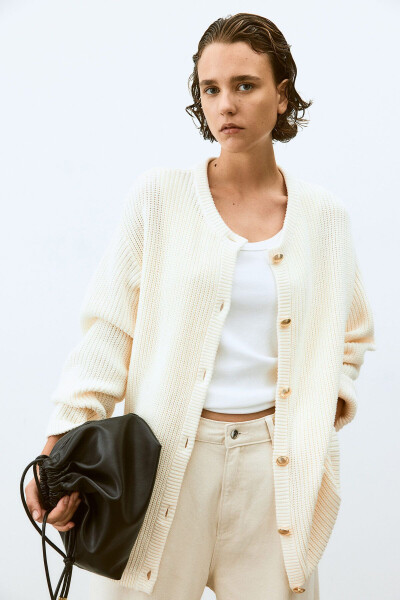 Knitted cardigan with elastic - 1