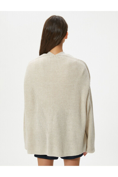 Knitted Cardigan with Long Sleeves, Pockets, Hip Length and Relaxed Fit - 10