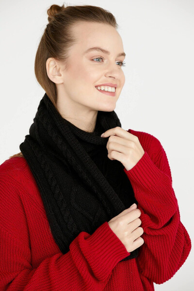 Knitted Scarf - Black - 2