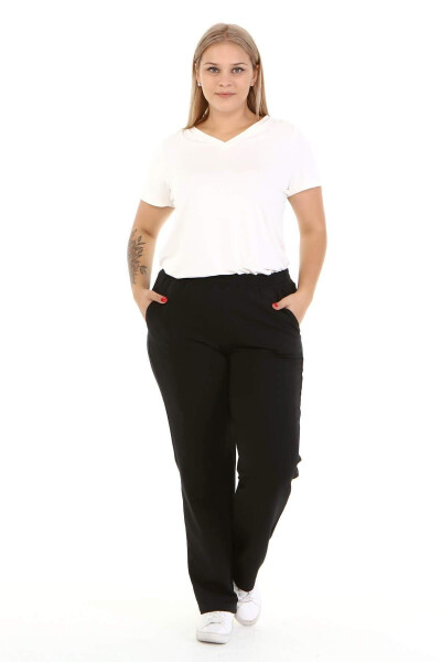 Knitted Waistband Pocket Trousers - 1