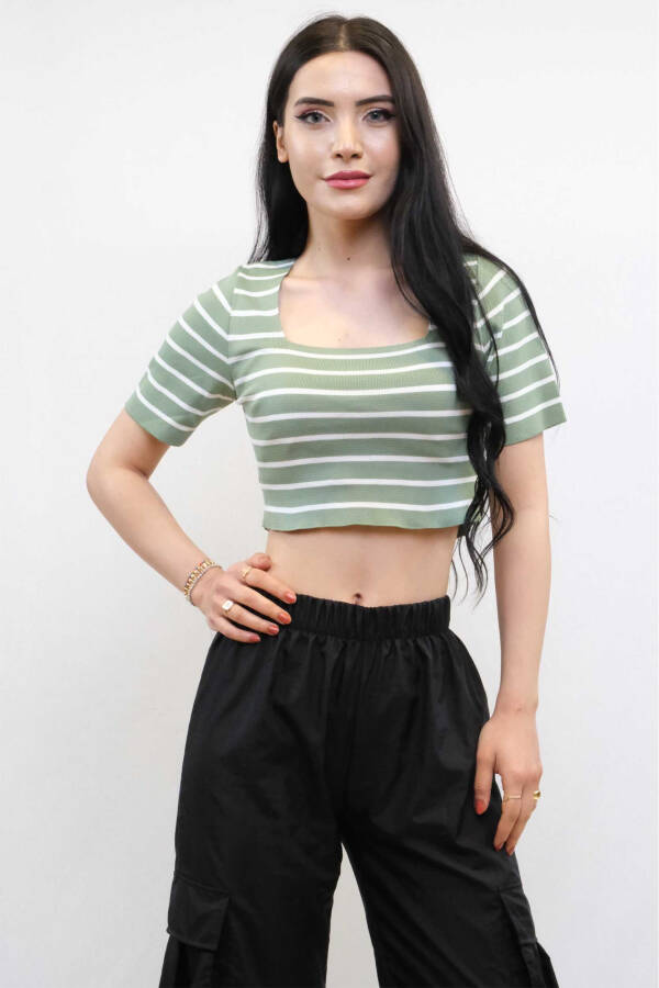 Knitwear Crop Striped Mint - 2