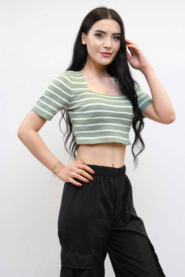 Knitwear Crop Striped Mint - 3