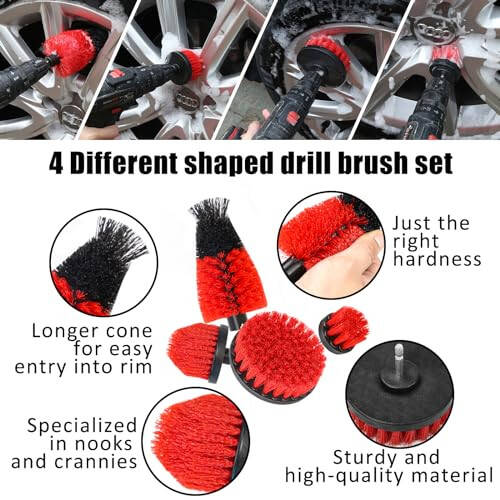 KOFANI Car Detailing Kit, 18Pcs Reliable Car Cleaning Kit Includes Various of Soft-bristled Car Detailing Brushes for Cleaning Interior, Exterior, Wheels, Dashboard - 2