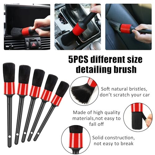 KOFANI Car Detailing Kit, 18Pcs Reliable Car Cleaning Kit Includes Various of Soft-bristled Car Detailing Brushes for Cleaning Interior, Exterior, Wheels, Dashboard - 4