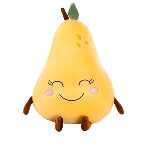 KOILLIEUS Adorable Fruit Plush Toys, Cute and Soft Stuffed Fruits for Kids, Perfect for Playtime and Decor, Fruit Plush Toys for Kids 3+ (Pear) - 1