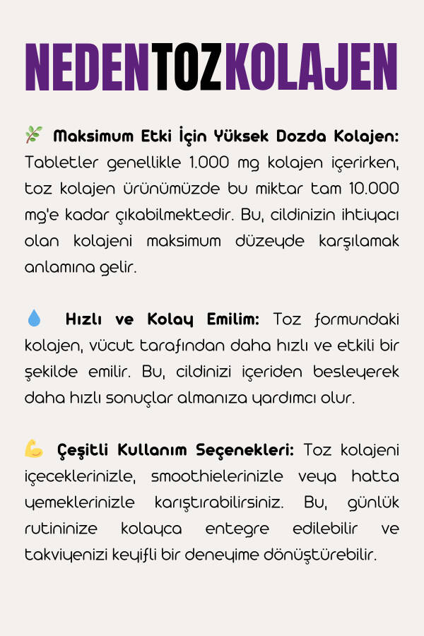 Kolajen Kompleksi Saf Toz Tip 1 Tip 2 Tip 3 Tip 5 Tip 10 Hidrolize Kolajen Peptit - 3