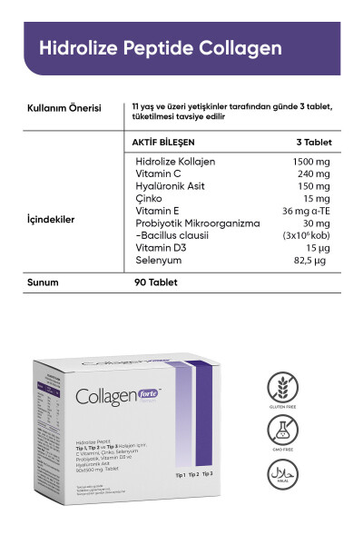 Kolajen, Probiyotik & Multivitamin 1500mg X 90 Tablet - 9