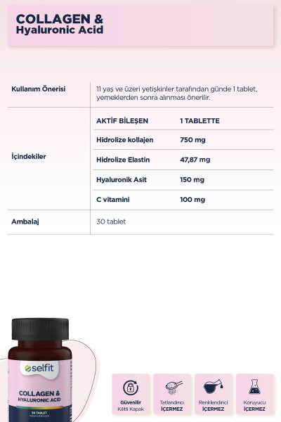 Kolajen ve Hyaluronik Asit 30 Tablet - 10