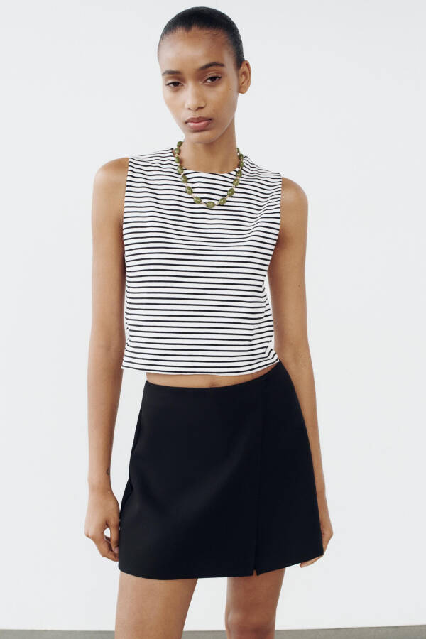 KOLSUZ CROP TOP - Çizgili - 1