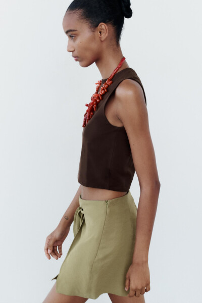 KOLSUZ CROP TOP - Kahverengi - 10