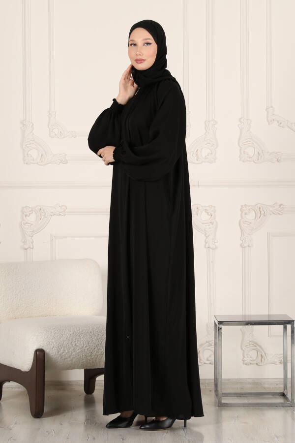 KOLU LASTİKLİ FERMUARLI FERACE & ABAYA - 4