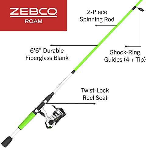 Комбо Zebco Roam Spinning Reel and Fishing Rod, ручка удилища Split ComfortGrip, мягкая ручка - 2