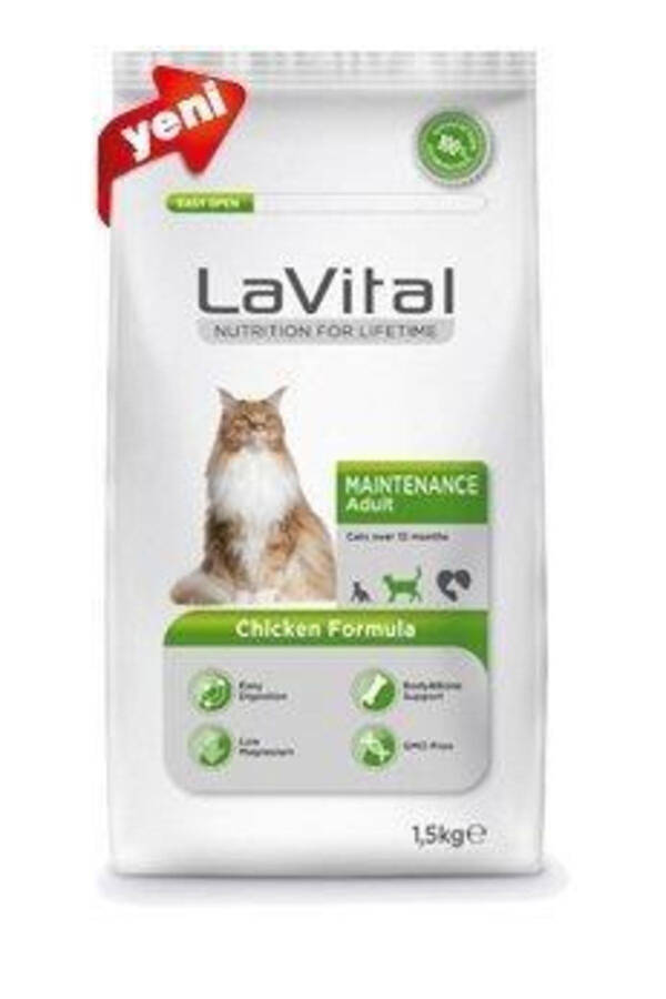 Корм для взрослых кошек Lavital с курицей - 1,5 кг - 1