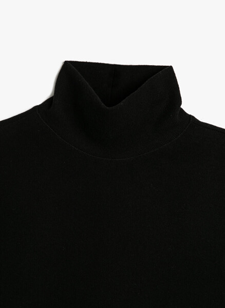 Koton Crew Neck Standard Plain Black Sweater Women 4WAK30019EK - 4