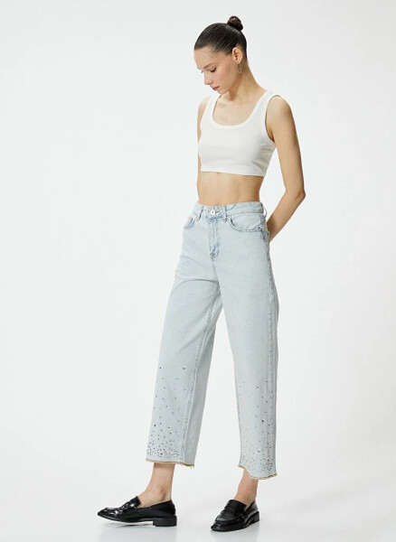 Koton High Waist Bootcut Relaxed Light Blue Women's Denim Pants - 2