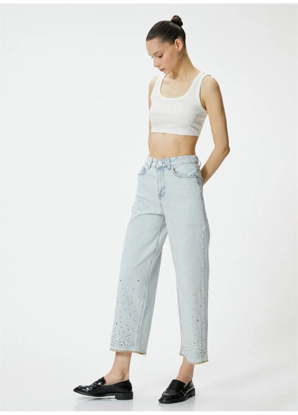 Koton High Waist Bootcut Relaxed Light Blue Women's Denim Pants - 6