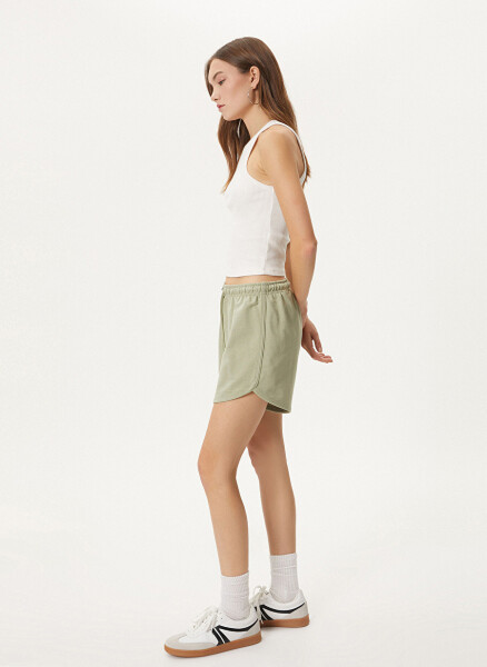 Koton High Waist Relaxed Mint Women's Shorts - 2