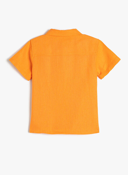 Koton Orange Baby Boy Short Sleeve Plain Shirt - 1