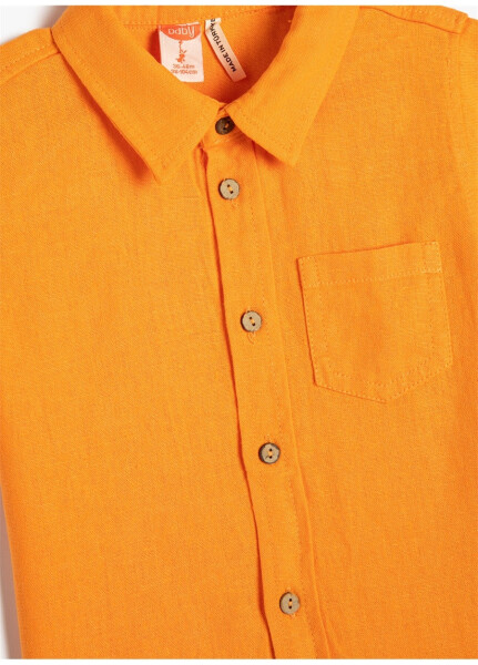 Koton Orange Baby Boy Short Sleeve Plain Shirt - 5