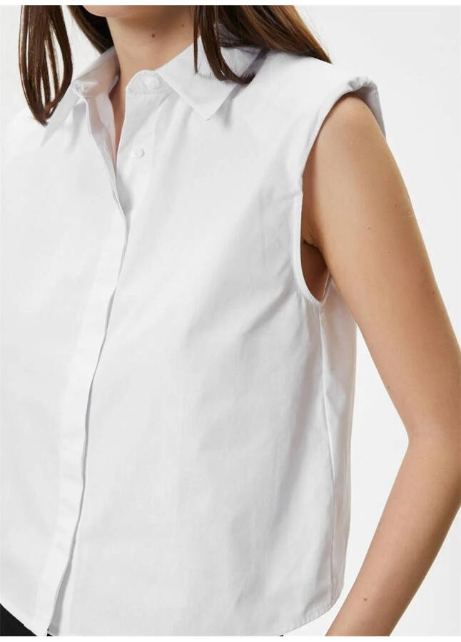 Koton Relaxed Shirt Collar Broken White Women's Shirt - 9