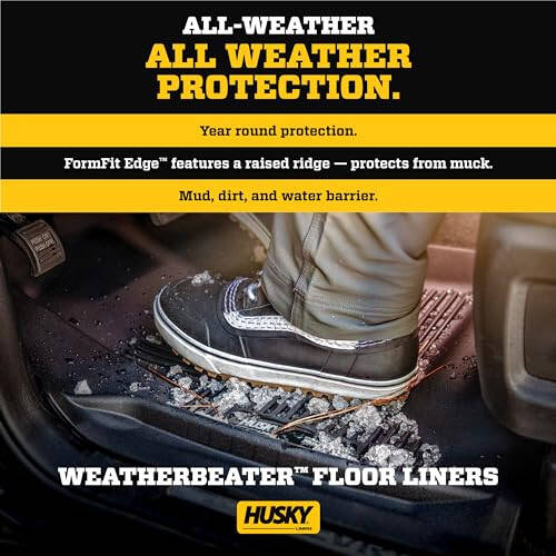 Коврики для пола Husky Liners Weatherbeater | Подходит для Toyota Camry 2012-2017 | Передние и 2-й ряд, 3 шт. Черный - 98901 - 8