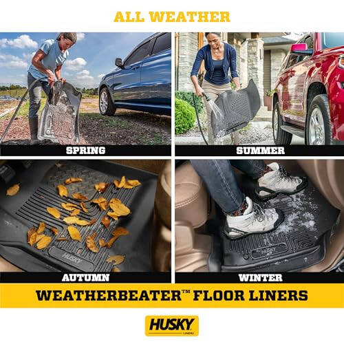 Коврики для пола Husky Liners Weatherbeater | Подходит для Toyota Camry 2012-2017 | Передние и 2-й ряд, 3 шт. Черный - 98901 - 3