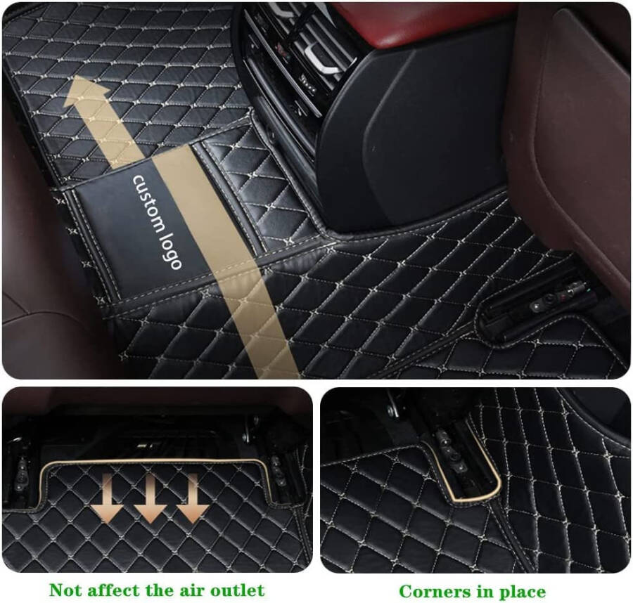 Коврики для салона автомобиля NYCFMMY для Land Rover Defender, Discovery, Discovery Sport, LR2, LR3, LR4, Range Rover, Range Rover Evoque, Range Rover Sport, Range Rover Velar Нескользящие (Вишневый) - 6