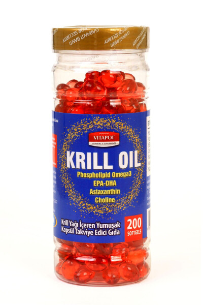 Krill yog'i kompleksi Astaksantin Xolin Fosfatidilserin Omega3 Epa Dha 200 Yumshoq Jel Kapsül - 1