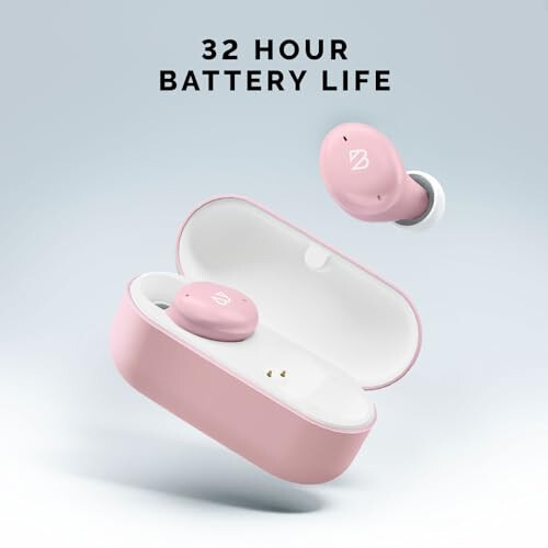 Küçük Kulaklar İçin Tempo 30 Pembe Kablosuz Kulaklık, Premium Ses Kalitesiyle, Rahat Bluetooth Kulaklık, Kadınlar ve Erkekler İçin, Küçük Kulak Kanalları İçin Mikrofonlu Kulaklık, Ter Proof, Uzun Pil Ömrü, Güçlü Bas - 11