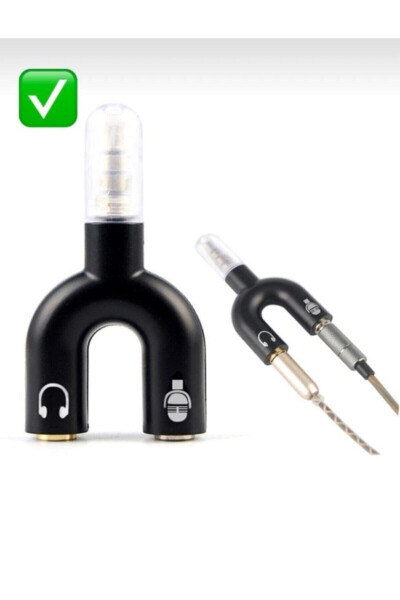 Kulaklık Mikrofon Ayırıcı Çoklayıcı 3.5mm Splitter Switch Stereo Dönüştürücü - 1