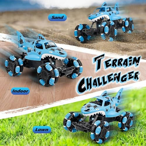 KULARIWORLD Remote Control Shark Monster Truck All-Terrain Toy Remote Control Car Vehicle, 2.4 GHz, 1:14 Scale, Off Road Rechargeable RC Car Kids Toys for Boys and Girls Ages 6 and up - 3