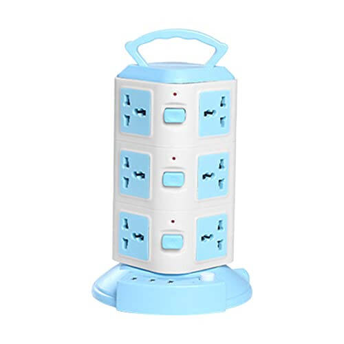 Kule Tipi Akım Koruyucu Priz Çoklu Çıkışlı Priz 3 USB Portlu ve 8 Evrensel Soket Prizli, 6.6 Fit Uzatma Kablosu, Çoklu Çıkışlı USB Priz, Seyahat Uyku Yurdu Essentials Serin Eşyalar - 1